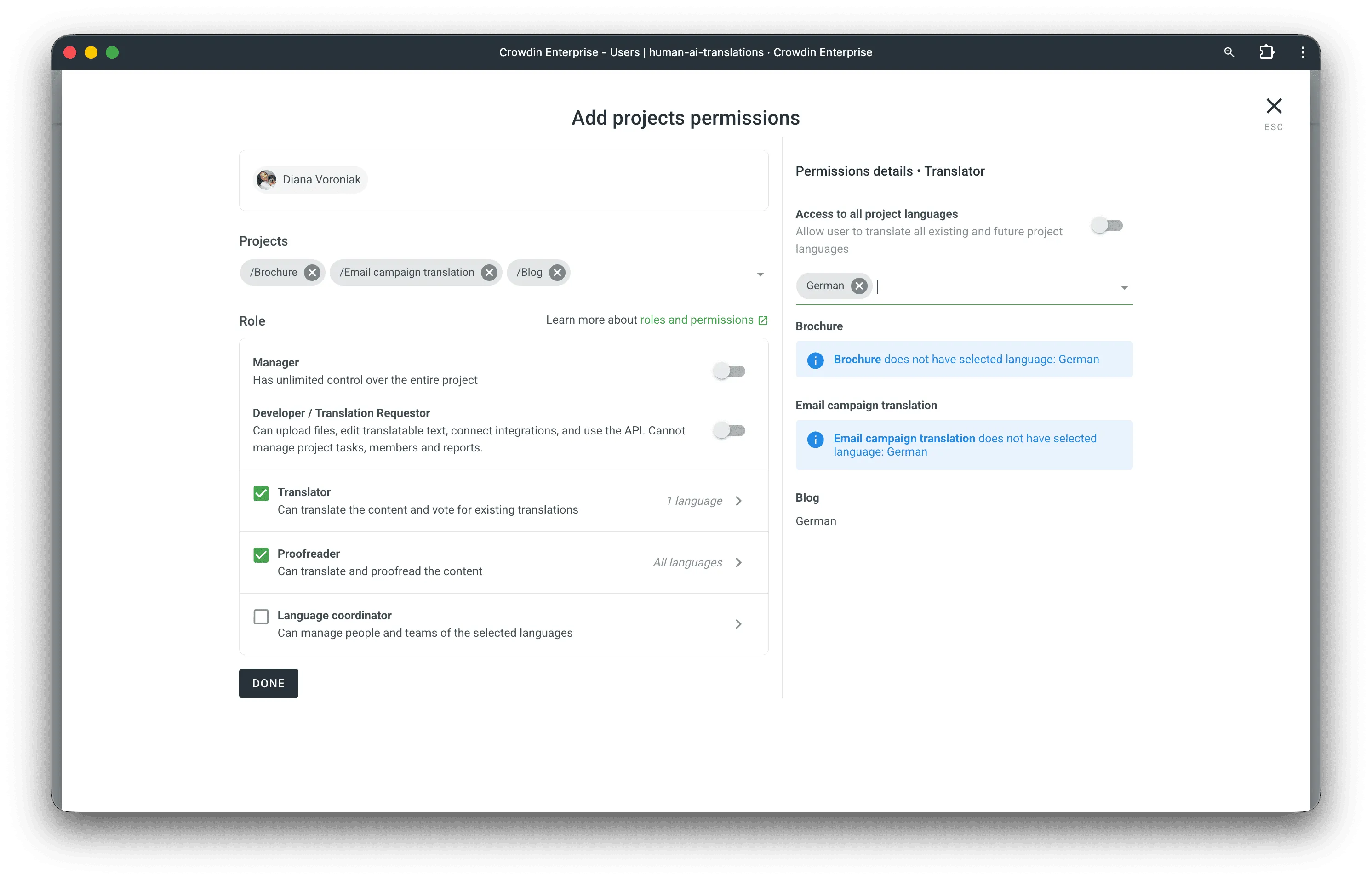 Bulk Assign Translators and Proofreaders Across Projects