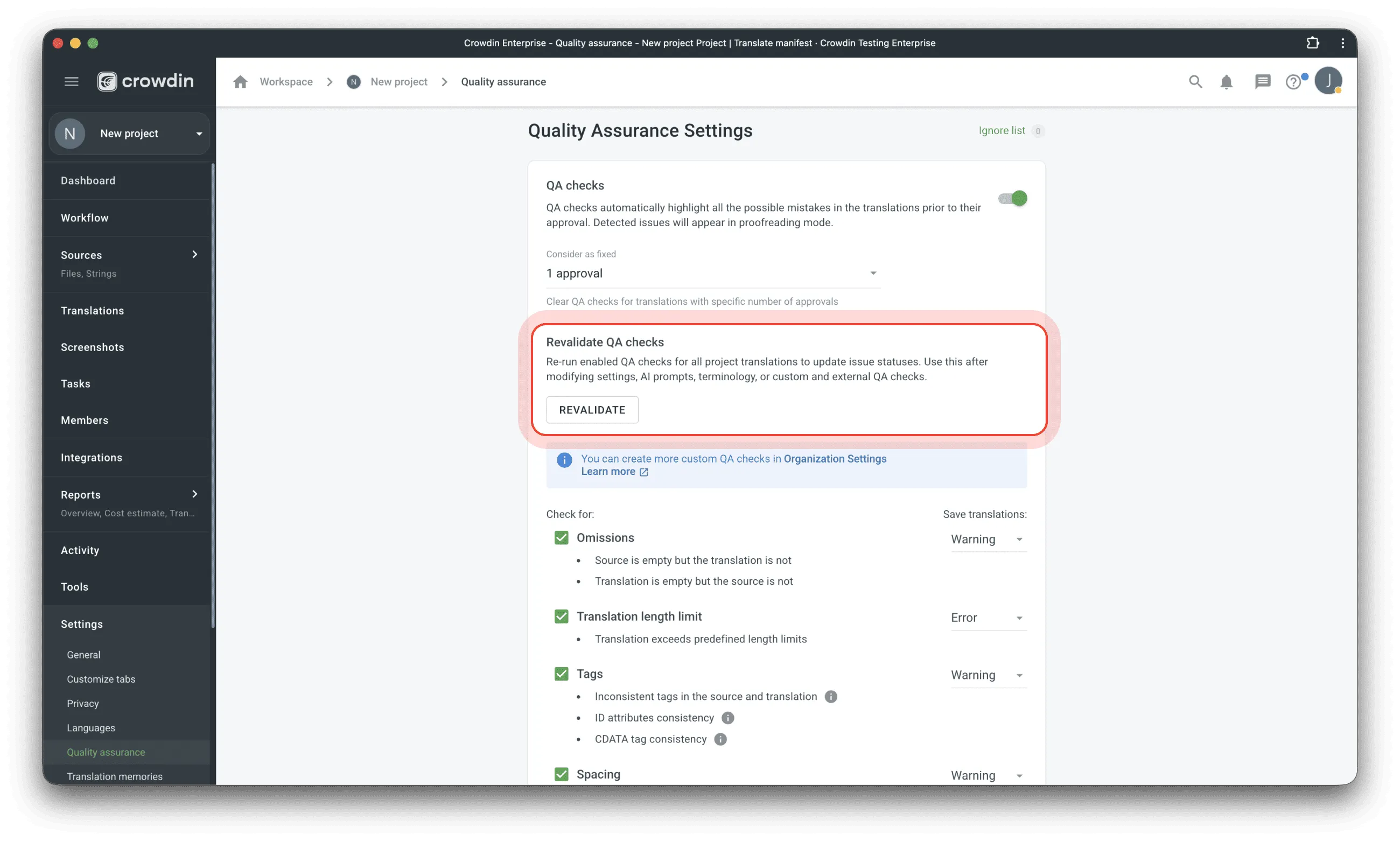 translation qa in real time